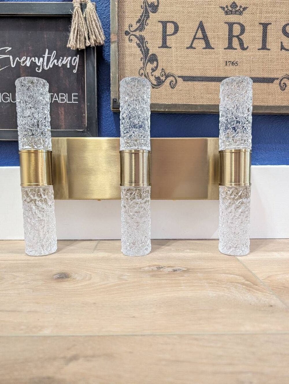 Ditoon 6-Light Gold LED Crystal Vanity Light 27W Warm White Modern Bathroom NIB